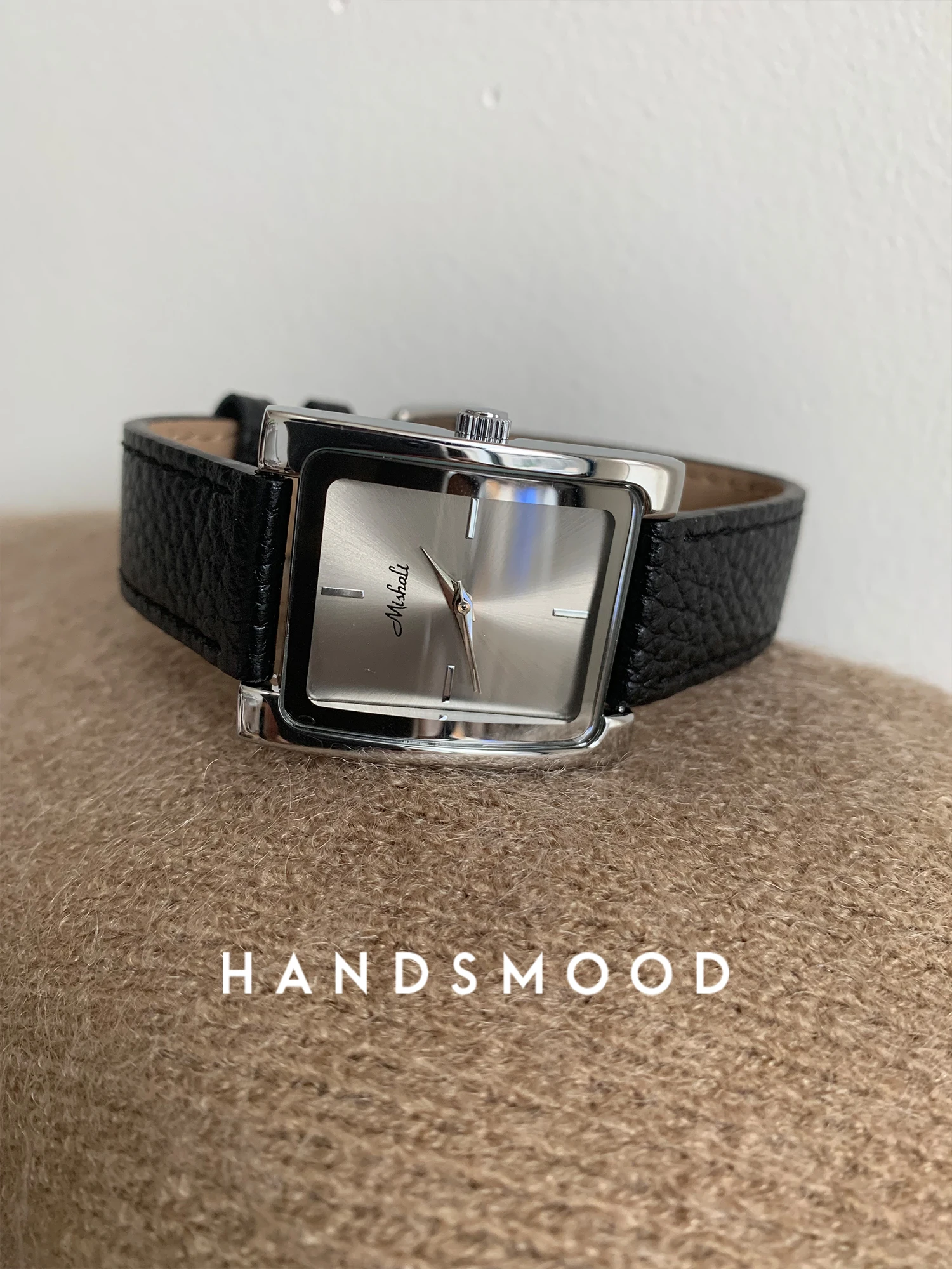 Women's luxurywatch retro highend temperament gray stylish square leather watch women's jewelry gift for girlfriendoriginal gift