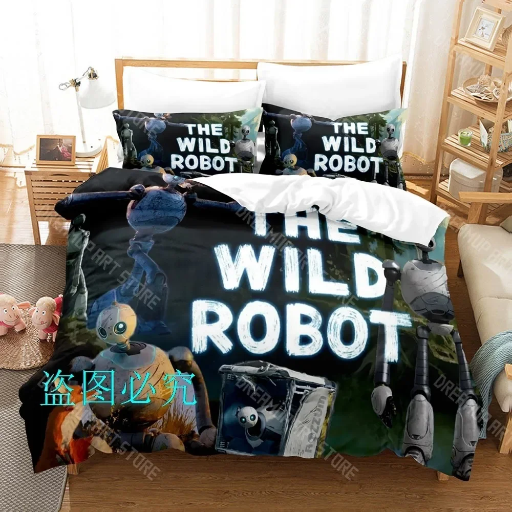 3D Print The Wild Robot Cartoon Bedding Set Single Twin Full Queen King Size Bed Set Adult Kid Bedroom Duvetcover Sets