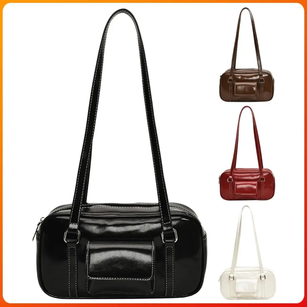 

Underarm Bag for Women with Inner Pockets Handbag PU Leather Zipper Closure Solid Tote Bag for Work Travel