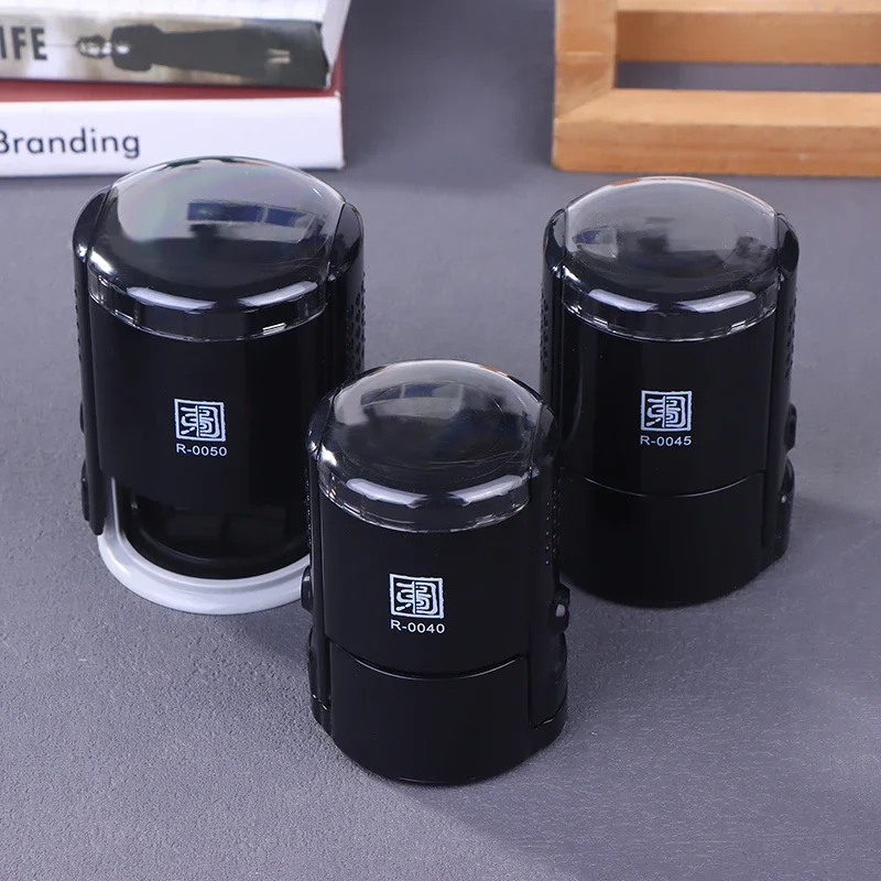 Customizable Self-Inking Stamps 25/30/40/50mm Round Large Size Self Inking Custom Text Stamp