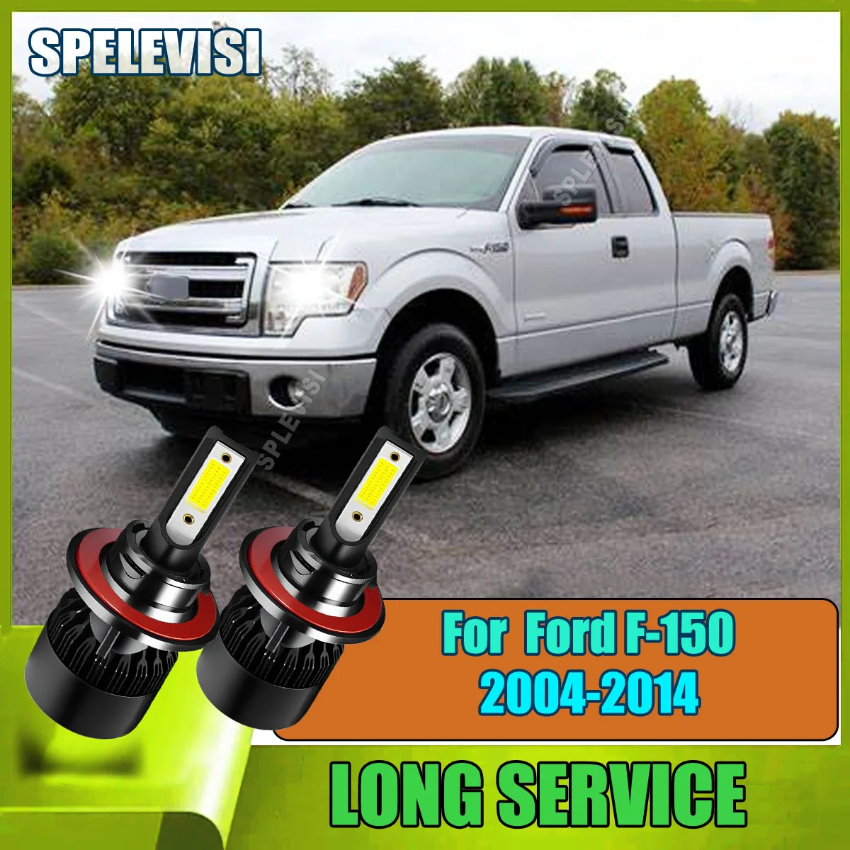 

9008 H13 LED Headlights Hi/Lo 6000K–Plug & Play in 10 Mins For Ford F-150 2004-2014 2005 2006 2007 2008 2009 2010 2011 2012 2013