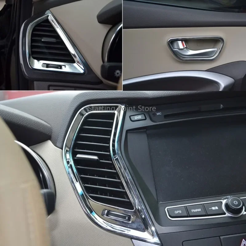 Applicable to13-17Hyundai all-new Santa fe interior modification IX45 air outlet decorative strip Grand SantaFe  inner door bowl