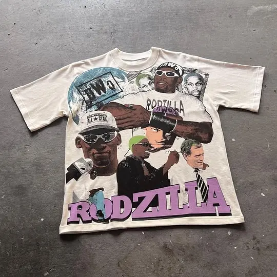 

Y2K T-shirt basketball pattern street hip-hop goth summer retro print Harajuku short-sleeved cotton top oversized T-shirt set