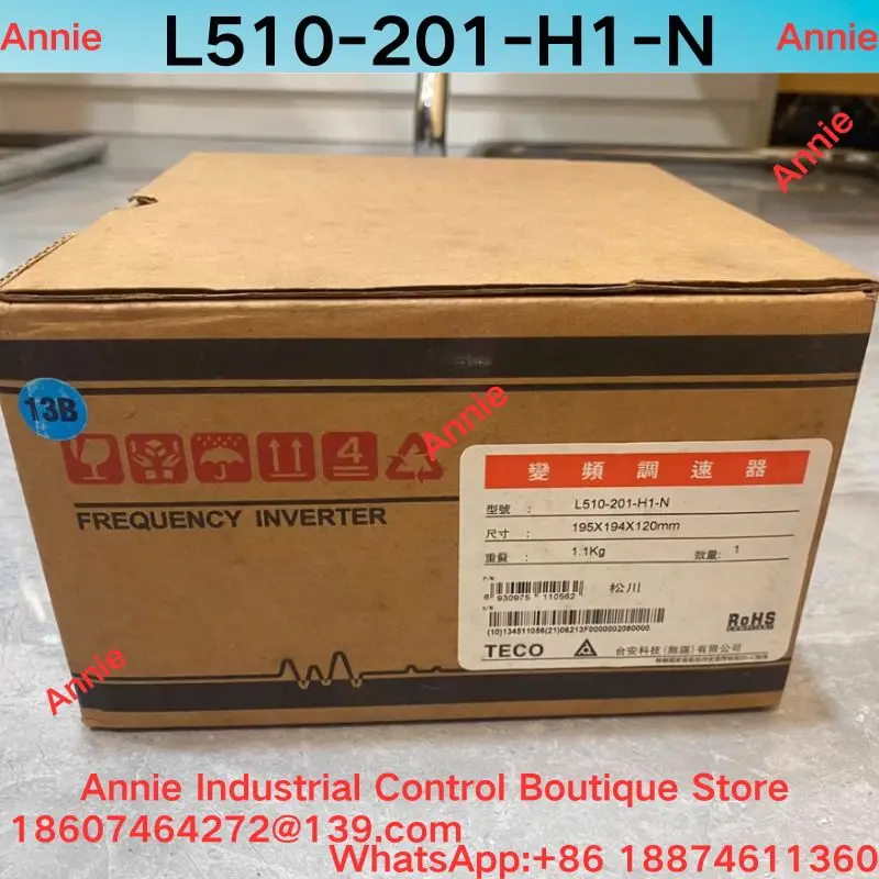 

Brand New L510s frequency converter Model L510-201-H1-N, Single-phase 220V 0.75kW