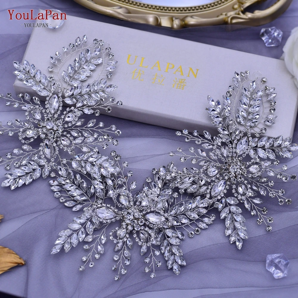 YouLaPan Wedding Headpiece Rhinestone Bride Headband Bridal Headwear Handmade Shining Women Headdress For Evening Party HP409