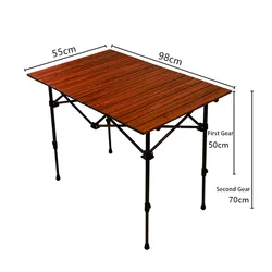 Sonuto-Outdoor Portable BBQ Egg Roll Table, Self-driving Tour, Camping Picnic, Aluminum Alloy Desktop, Wood Grain Paint