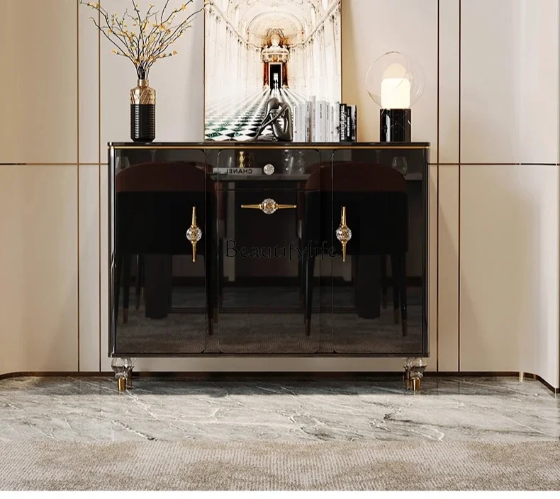 

FG40*Shoe cabinet light luxury high sense large capacity modern black entrance entrance cabinet integrated partition