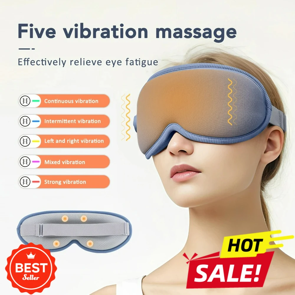 

2026 NEW 3D Heat Eye Mask with Massage Multi Modes USB C Steam Eye Care for Sleep Relief Night Use Portable Blue Light Blocking