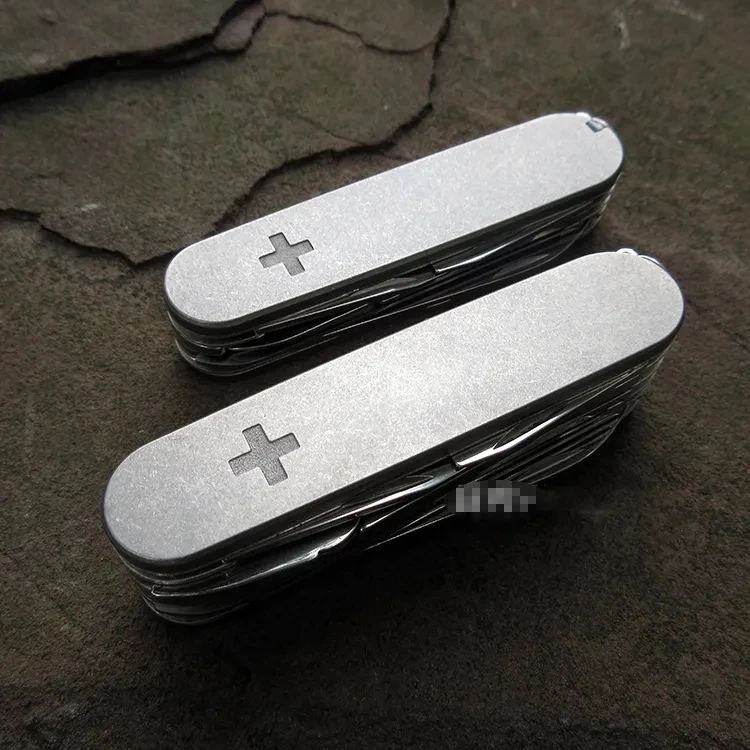 Imagem -06 - Balanças de Substituição de Liga de Titânio Personalizadas 91 mm Canivete Suíço Victorinox Escalas ti para Sak Par