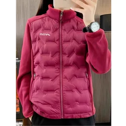 Women's Thin Down Cotton Jacket Outdoor Camping Hiking Jackets Casual Sports Climbing Clothes Hooded Windproof Warm Heating Coat