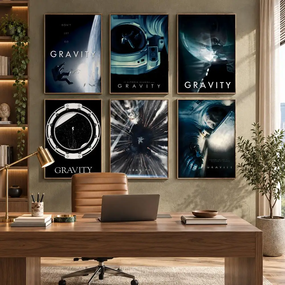 Gravity Classic Movie Decor Poster HD Waterproof Wall Decal for Study, Living Room & Garage, DIY Great Gift for Fans