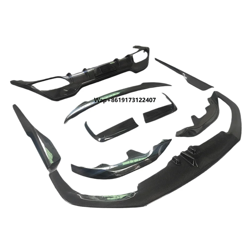 

Для 8-й серии G15 G16 M850i углеродное волокно в стиле переменного тока, передний бампер, разделитель, боковые юбки, спойлер, задний диффузор, комплект кузова