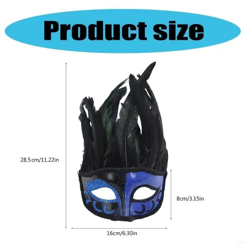 Gefiederte Maskerade-Maske für Damen und Herren, Halloween-Maskerade-Cosplay-Maske, halbe Gesichtsmaske, Halloween-Maske