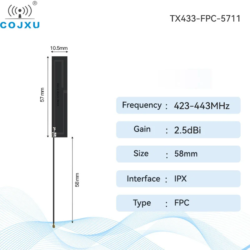 10pc/lot 433MHz PCB Antenna FPC Antenna Series Build in Antenna COJXU Omnidirectional 2-3dbi Lora IPEX IPX Antenna