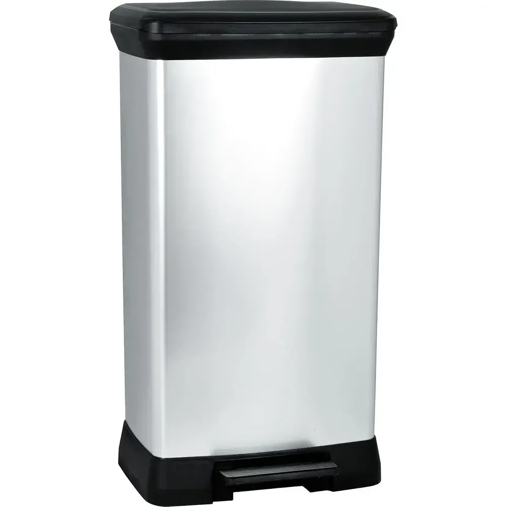 

Metallic Silver Plastic Waste Bin