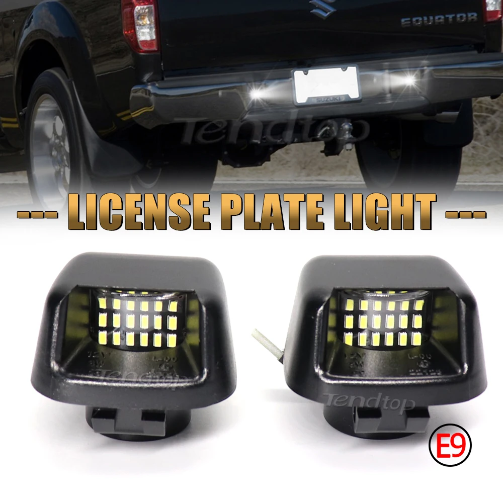 2x White LED Car Number License Plate Lights for Nissan Navara D40 Frontier Armada Titan Xterra Suzuki Equator