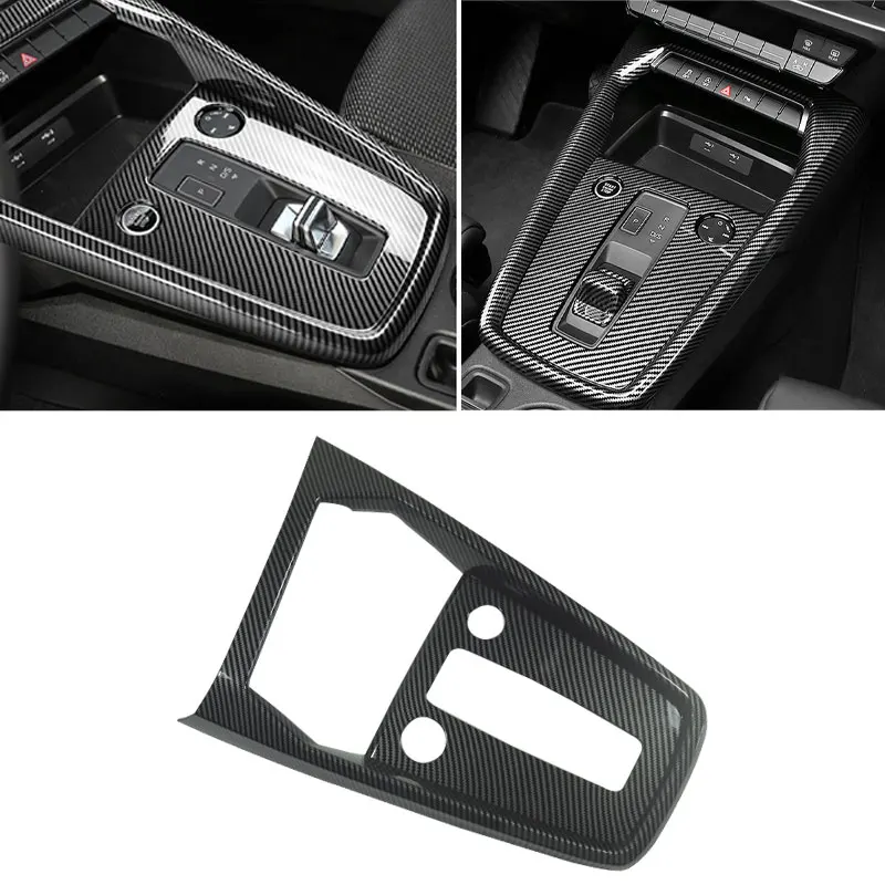 

LHD For Audi A3 8Y 2019 2020 2021 Car Carbon Fiber Texture Center Console Gear Shift Outer Frame Cover Protective Trim