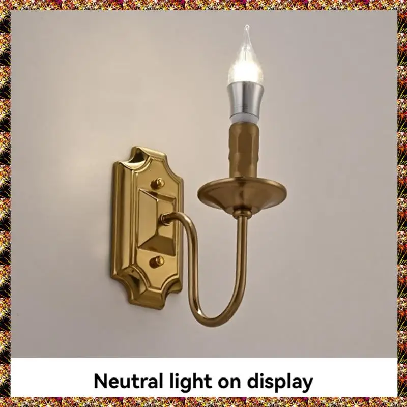 BTCL-candelabro Vintage de 3W, aplique de pared con Base E14, lámpara de pared de Metal para accesorio, dormitorio, sala de estar y pasillo