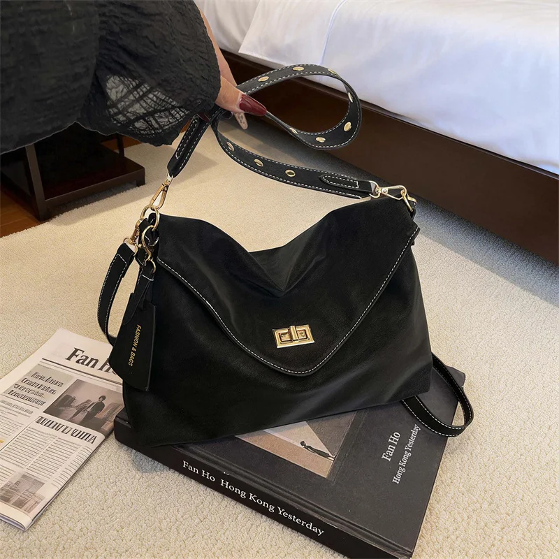 Elegante Casual Damen-Umhängetasche Vielseitige Schultertasche im Retro-Stil Pendler-Tragetasche Weiches PU-Material Mittlere Größe – Detail 14