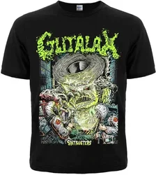 男性用GutalaxShitbusters Tシャツ、黒綿、人食い死神