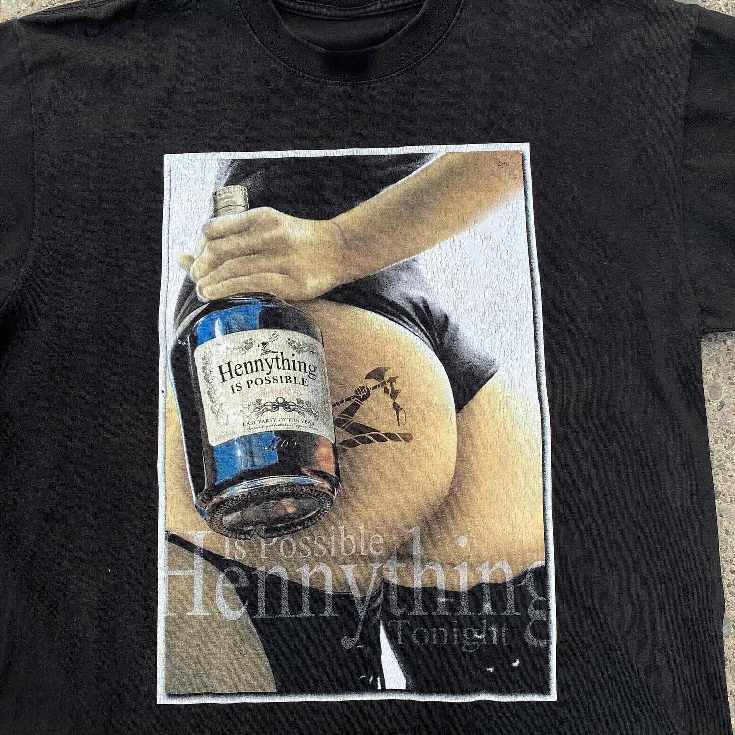 Hennything Is Possible Funny Henny Bottle Meme Hip Hop Graphic Tee Cotton Mens Womens T-Shirt Summer Streetwear