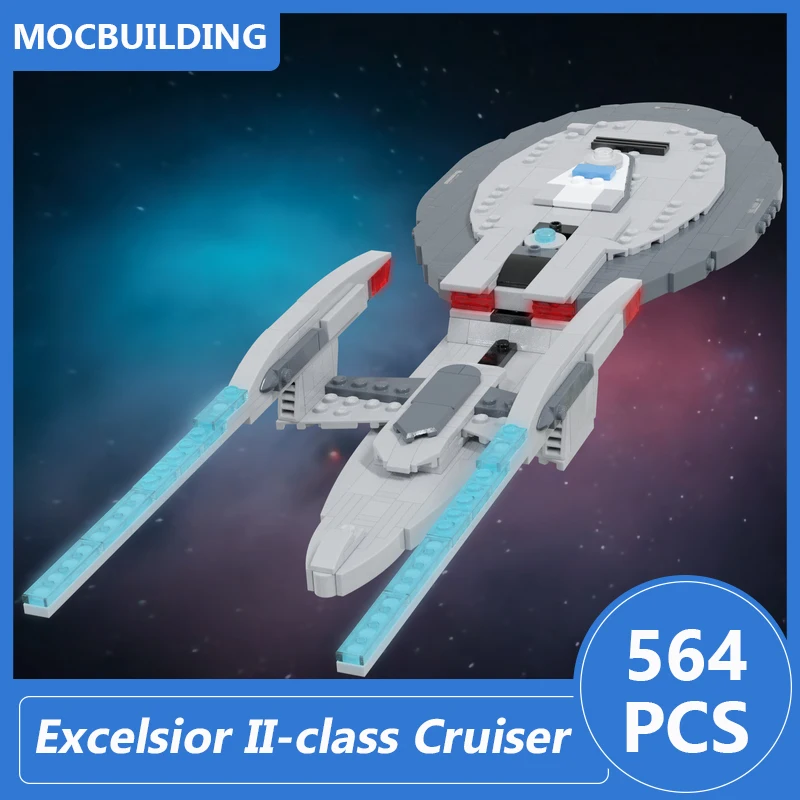 

Excelsior II-class Exploration Cruiser 1:1250 Scale Model Moc Building Blocks Diy Assemble Bricks Space Xmas Toys Gifts 564PCS