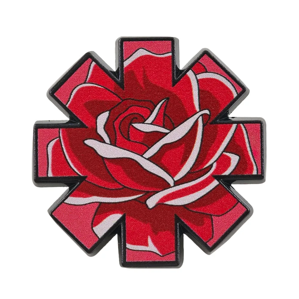 Red Hot Chili Peppers Brooch RHCP Asterisk Logo Metal Badge Red Rose Enamel Pin Backpack Decoration Pin Rock Band Fans Gift
