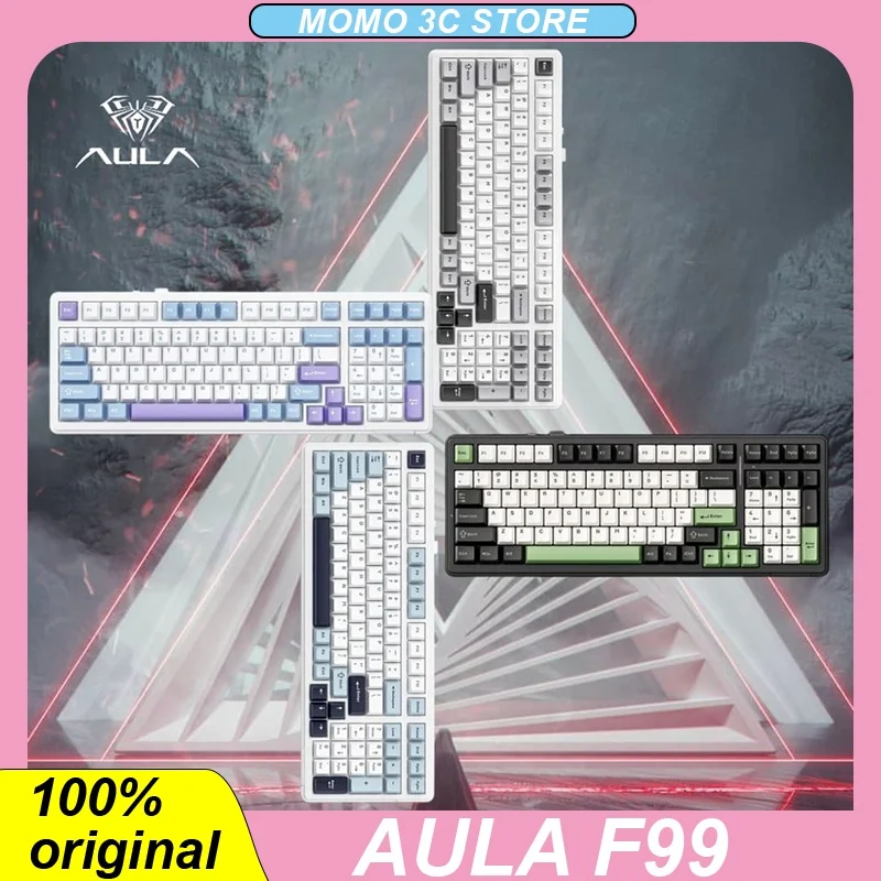 

Aula F99 Customized Mechanical Keyboard 99 Keys 3-Mode Bluetooth 5.0/2.4g Wireless/Wired Keyboards Hot Swap RGB Gamer Gift PC