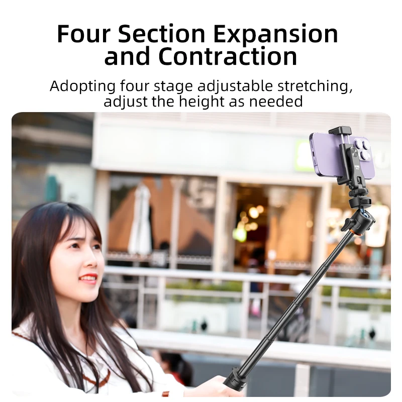 Selfie Stick 54CM Adjustable Retractable Tripod With Mini RGB Light Fill Dual Color For Gopro Action Cameras Smartphones Selfie