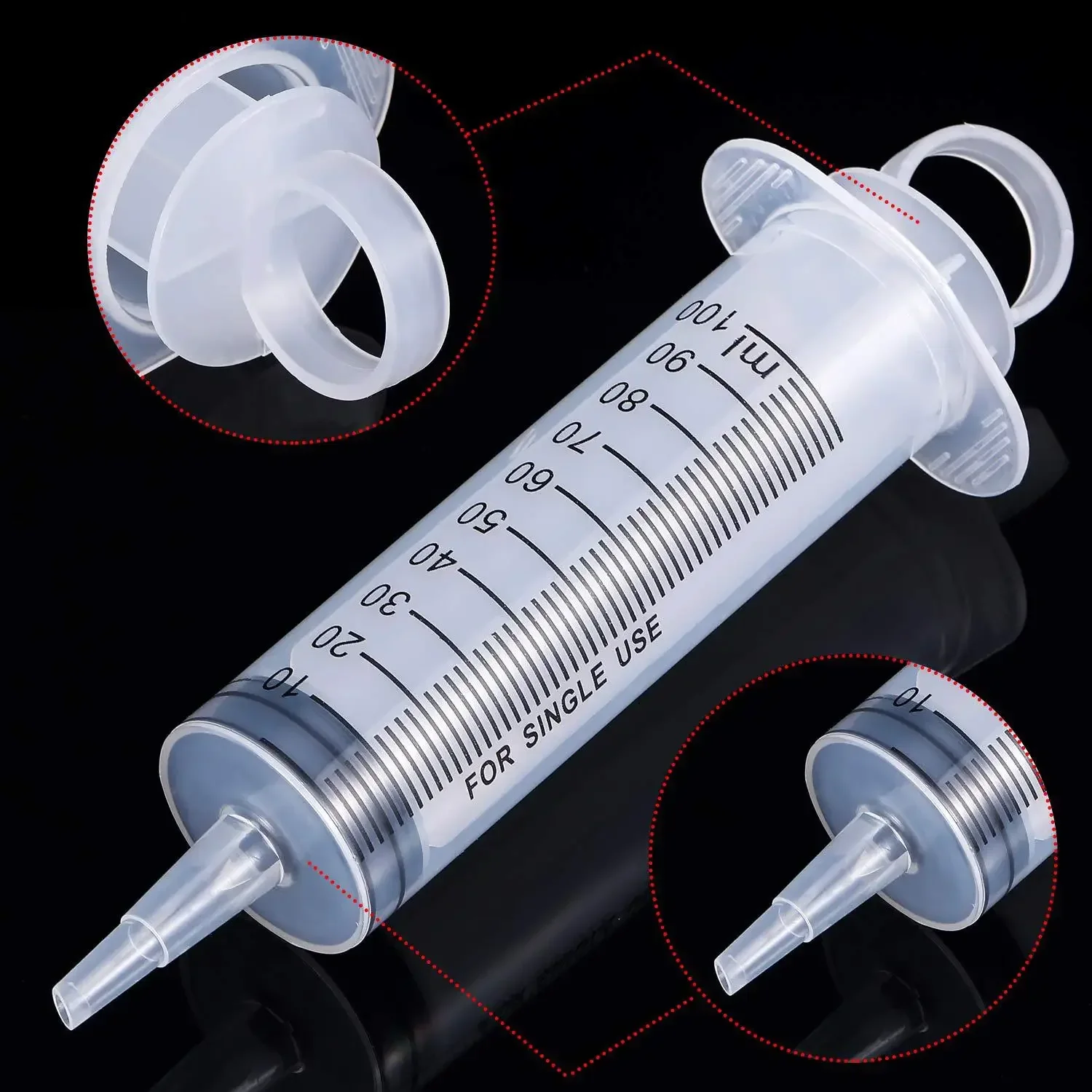 100ml Large Capacity Syringe Reusable Pump Measuring With Tube Feeding Ink Pumping Oil Feeding Enema Glue Hydroponics Syringe