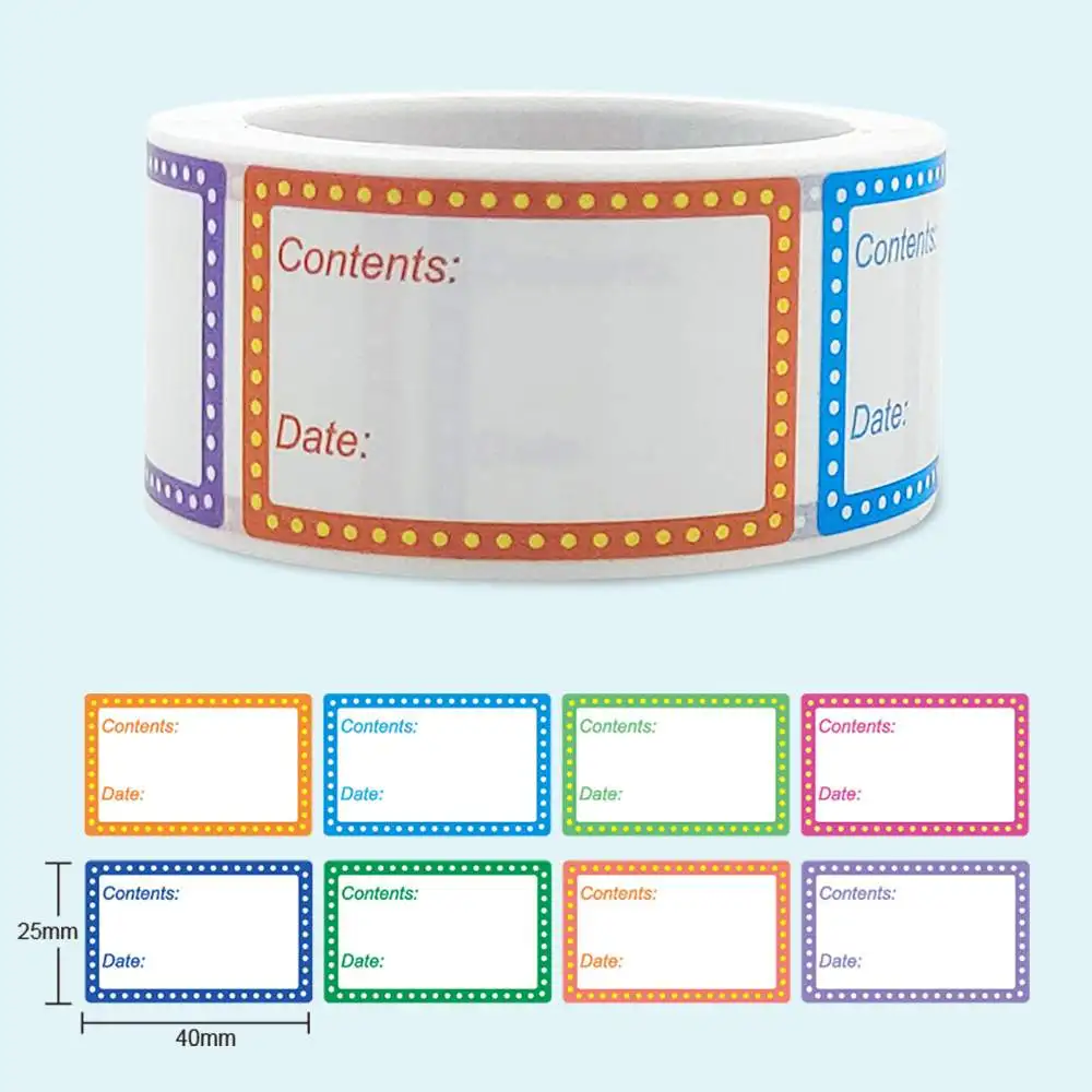 200 قطعة من ملصقات الطعام، ملصقات التاريخ مقاس 1 × 1.6 بوصة للفريزر، وحاويات طعام الثلاجة - سهلة الكتابة #5