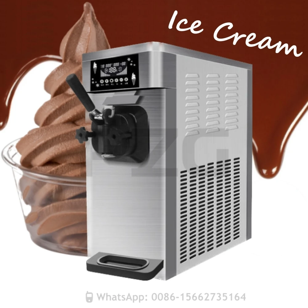 18-20L/H Single Flavor Softy Serve Table Top Ice Creammachine Maker Yogurt Maquina Para Hacer Helado Sundae Ice Cream Machine