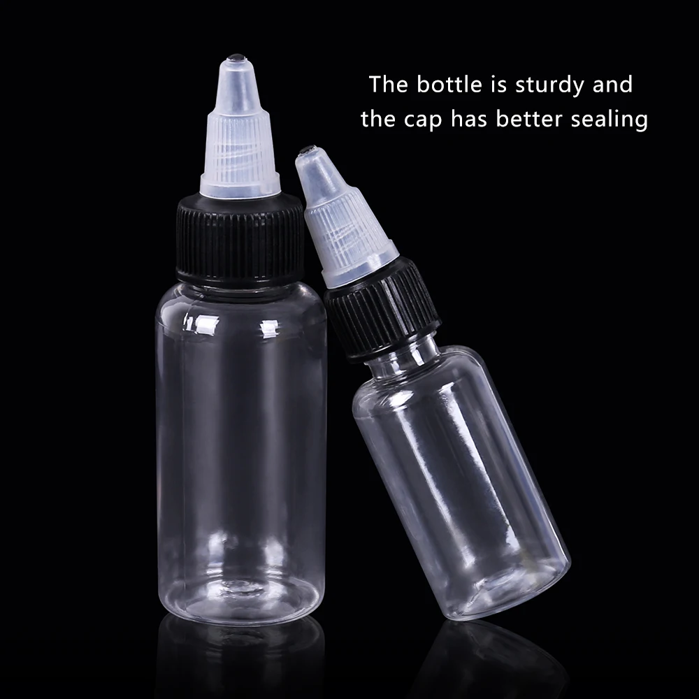 1 pc Empty Tattoo Ink Bottles, Tattoo Twist Cap Plastic Clear TransparentTattoo Pigment Container, Tattoo Accessories Twist