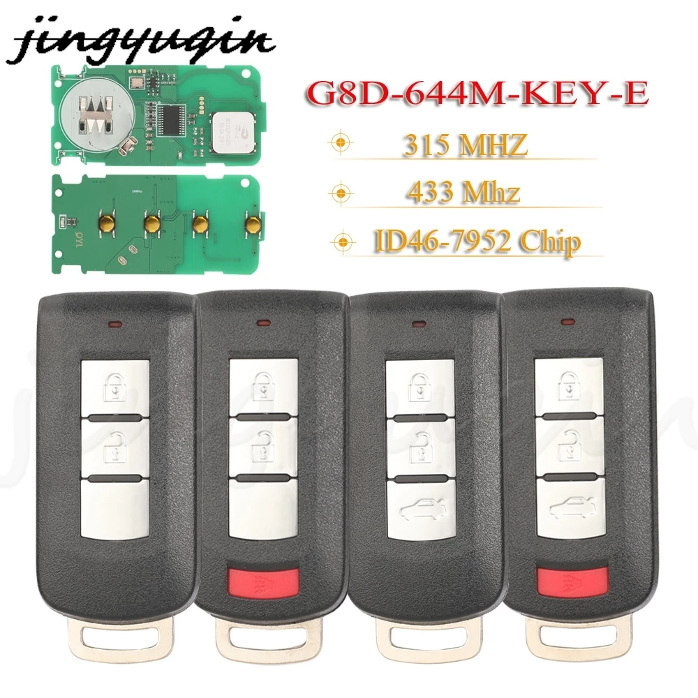 

JYQ G8D-644M-KEY-E Remote Car Key 315/433MHz ID46 7952 For Mitsubishi Lancer Outlander ASX Galant RVR Pajero Shogun Keyless Go