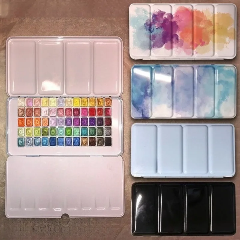 2.3ML 60color All-color Pearlescent Solid Watercolor Pigment Iron Box Set Student Painting Create Art Supplies Water Color Paint