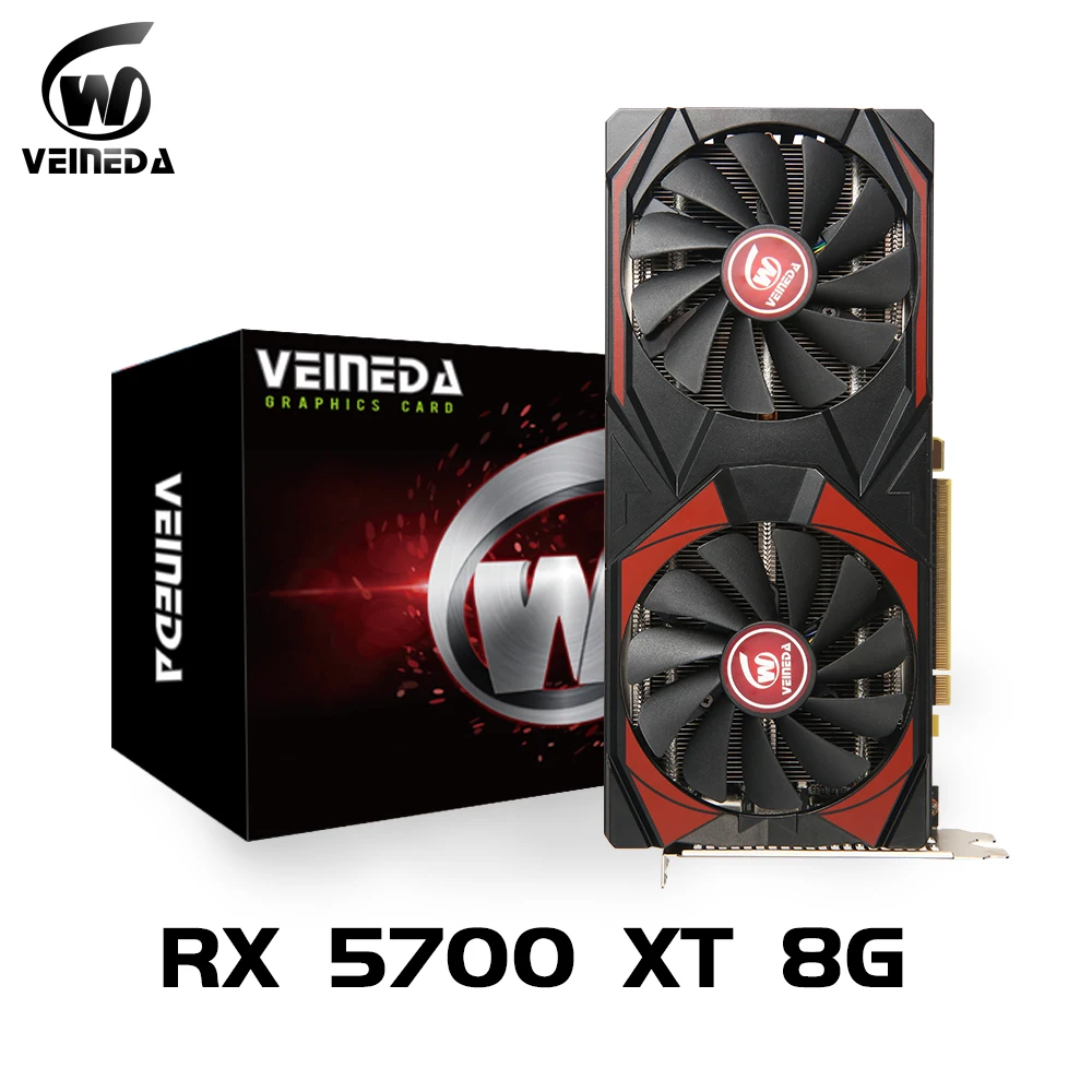 Veineda RX 5700 XT 8GB Placa De Video Graphics Card GPU GDDR6 256-bit 7nm game Video Card rtx 5700 xt 8gb Support Desktop CPU