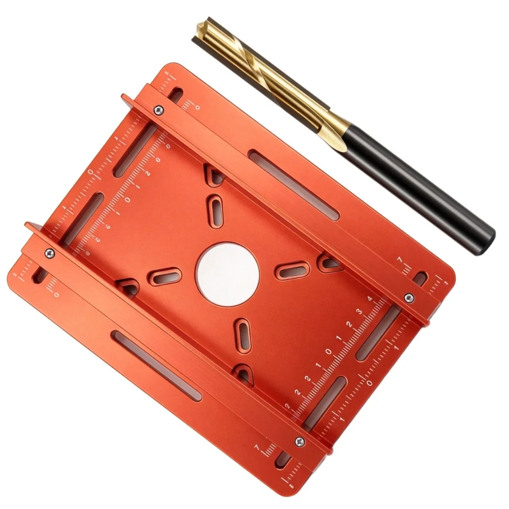  Wood Router Slotting Locator Slotted Base Slotting Machine Bracket With Milling Cutter Aluminum Alloy Router Guide Positioning