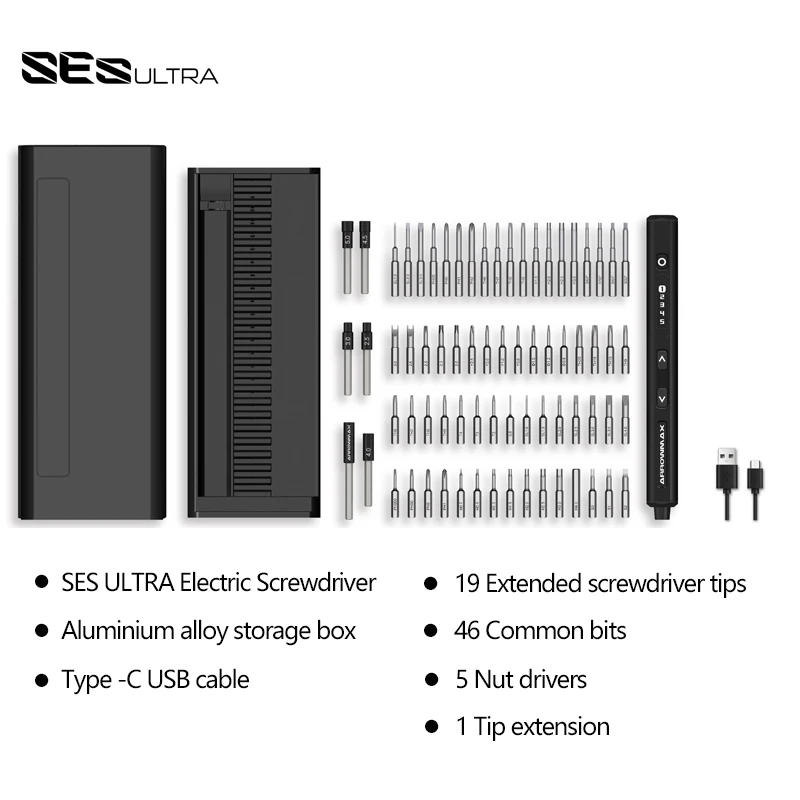 ARROWMAX 70-in-1 mini-elektrische schroevendraaier Precisie draadloze schroevendraaierset voor telefooncamera Laptop Horlogereparatie SES Ultra