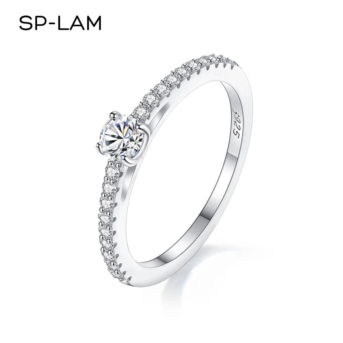 

Real 925 Sterling Silver Small Moissnaite Ring For Women Simple Sparkling Round 0.3CT Certificated Lab Diamond Finger Rings