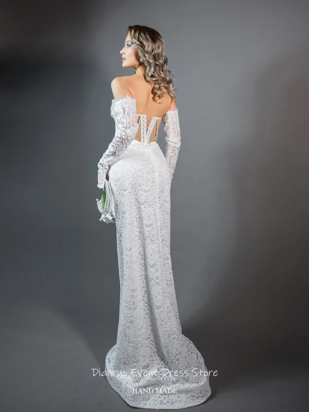 Dianruo Pearls Vintage Wedding Dresses Sweetheart Long Vestido De Noiva Sereia Lace 2026 Vestidos Elegante Feminino Customized