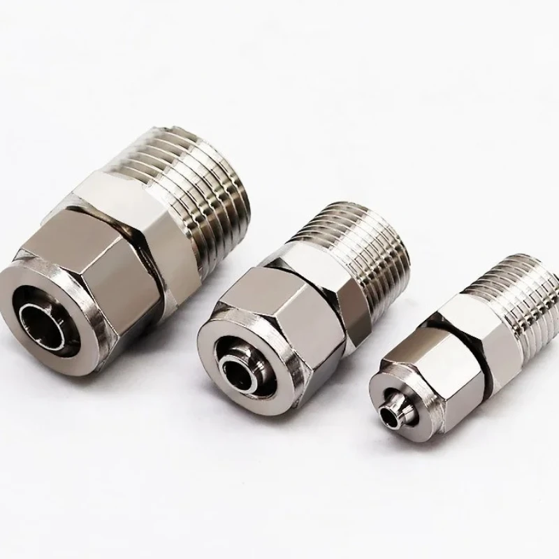 PC4 6 8 10 12mmパイプチューブからM5 1/8 1/4 3/8 1/2気管クイックスクリューパイプ継手銅製空気圧部品ファストツイストジョイント