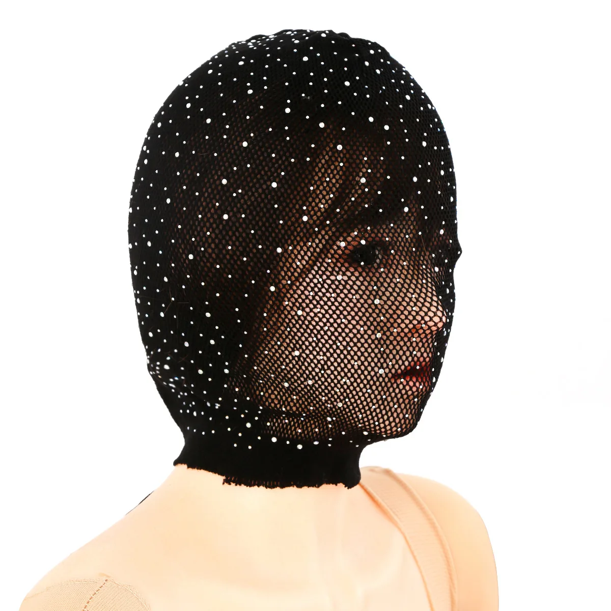 

Women Sexy Black Mask Masquerade Party Mask Unisex Adult Rhinestone Full Face Hood Head Cover Festival Halloween Cosplay Eye Mas