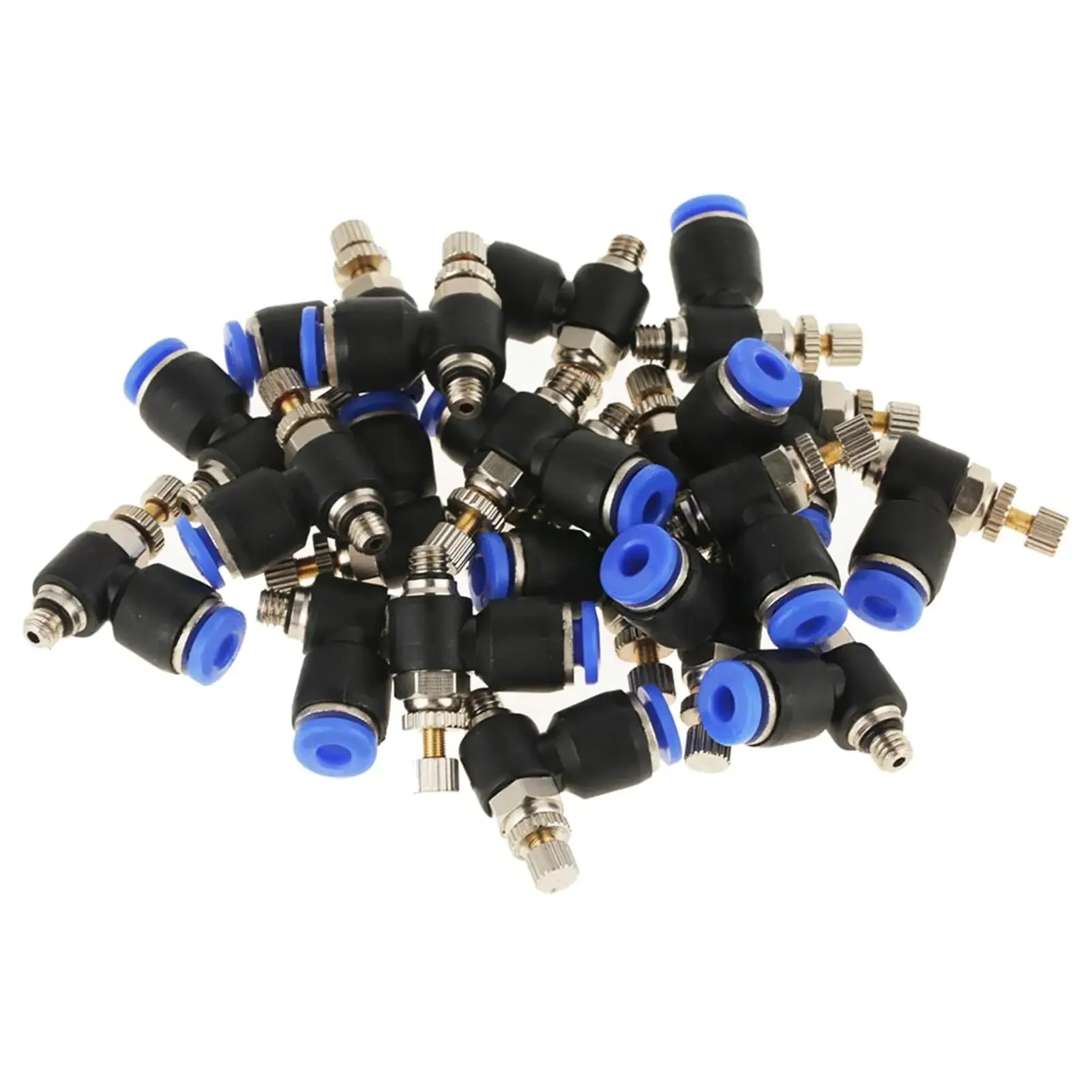 20Pcs OD 4mm Tube M5 Pneumatic Air Flow Speed Control Valve Quick Connector 4mm-M5 throttle valve quick connector