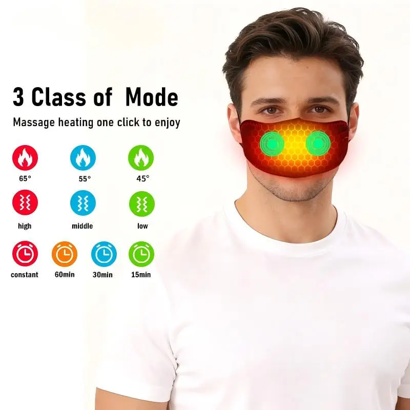 Electric Heating Nose Pad Winter Nose Warmer 3 Temperature Settings Hot Compress Nose Cover for Stuffy Nose/Allergic Rhinitis
