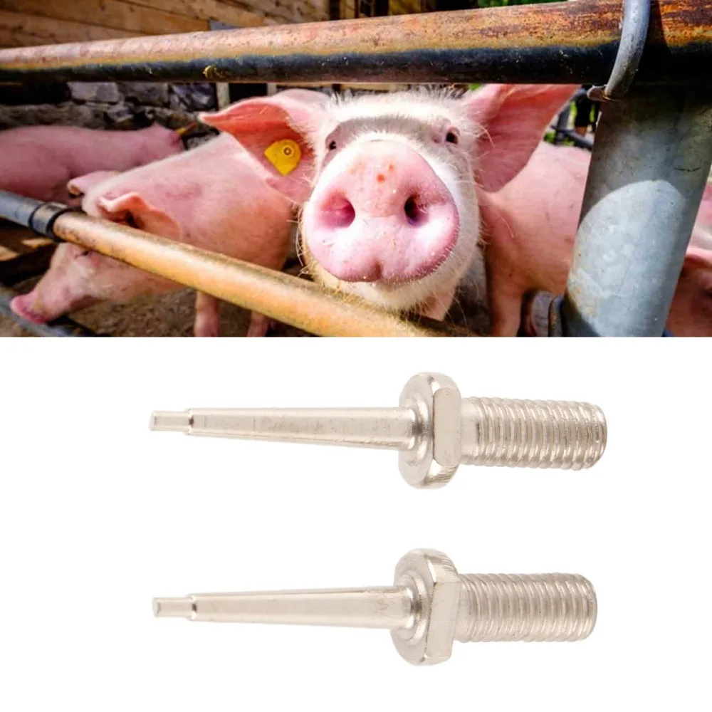 2Pcs Alloy Livestock Ear Tag Fastening Pin Mall-Size Solid Ear Tag Applicator Replacement Pin Durable Multi-Layer Forming