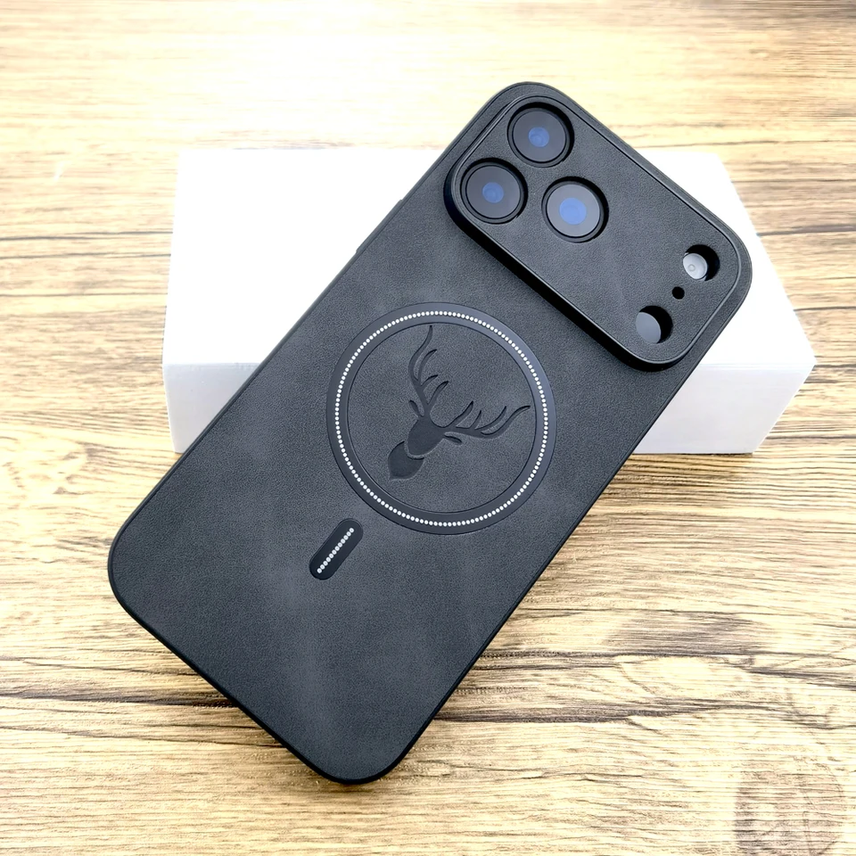 Funda de lujo de cuero Retra para iPhone 17 Air 16 E 16E 15 14 13 12 11 Pro Max 17Pro 16Pro Magsafe carga inalámbrica 4
