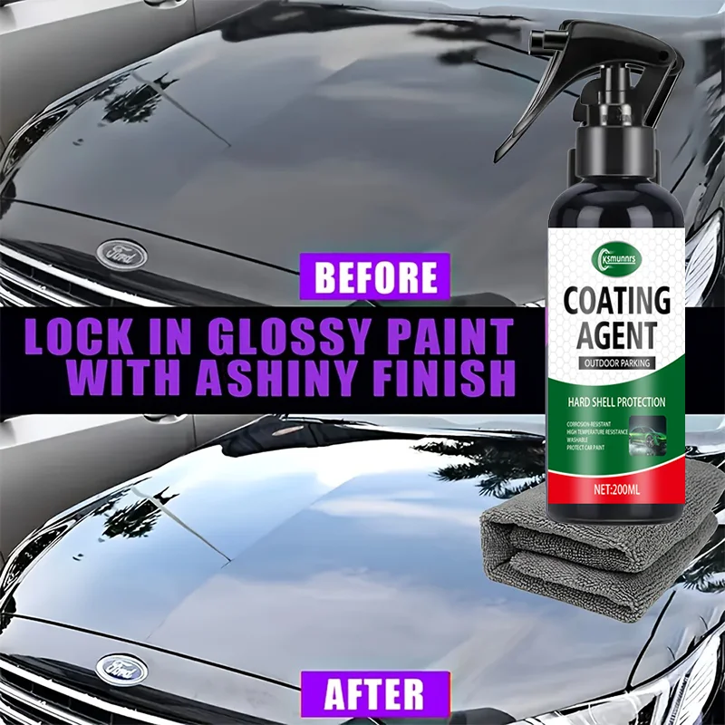 Car Ceramic Nano Coating 3in 1 - Advanced Hydrophobic Coating Spray for Paint Protection, Polishing & Shine, Excellent Scratch R