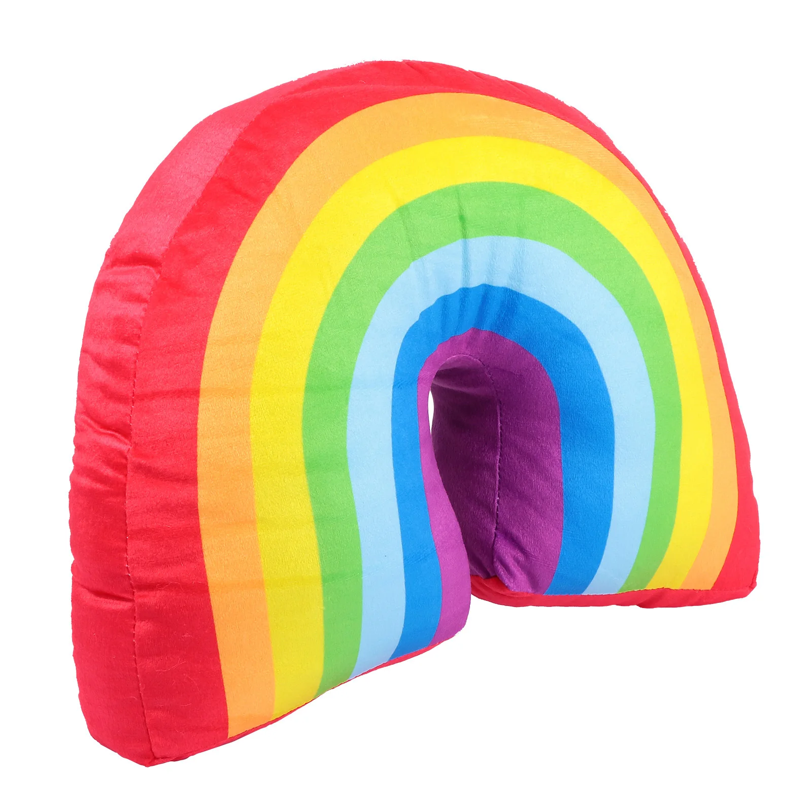 Oreiller arc-en-ciel en tissu à poils courts, 1 pièce, coussin de décoration douce rempli de coton PP pour salon, chambre à coucher, voiture, confortable