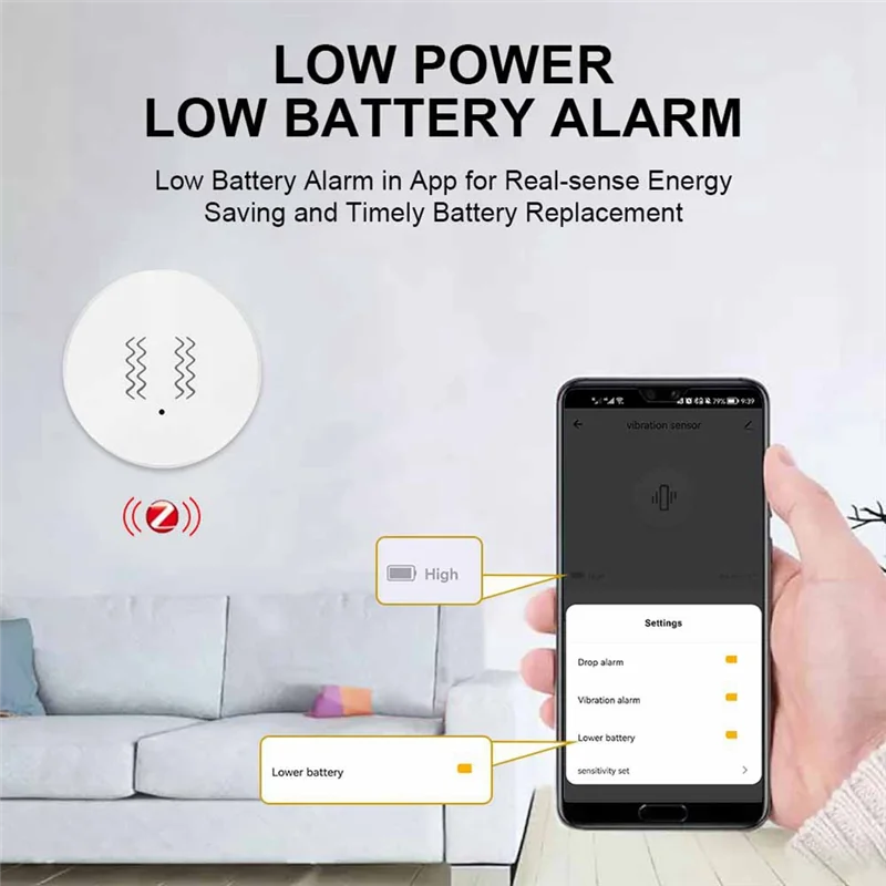ABJN-Tuya Zigbee умный датчик вибрации мониторинг в реальном времени сигнализация обнаружения дверей и окон умный датчик защиты безопасности