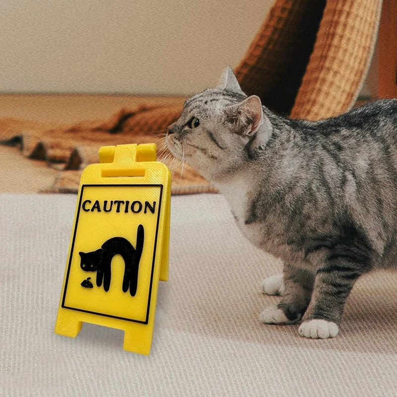 Cat Vomiting Warning Sign Waterproof Sign Cute Slogan Decoration Yard And Desk Decoration